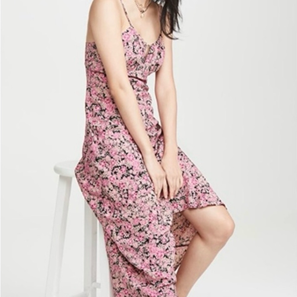 Free People Bon Voyage, Pink Floral Midi Dress